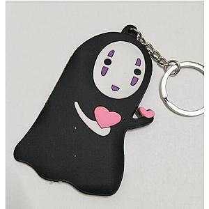 No Face Man With Heart Keychain