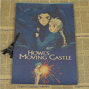 Howl's Moving Castle Retro Poster