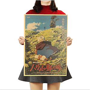 Classic Comic Howl Moving Castle Retro Poster