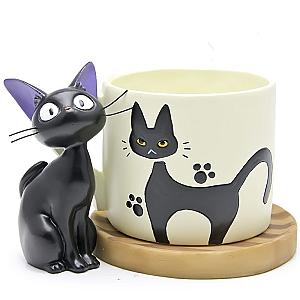 1set Figures Toy Cute Cup Kiki Cat Flower Pot