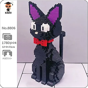 Babu 8806 Anime Kiki's Delivery Service JiJi Magic Cat Pet Animal Mini Diamond Blocks Toy