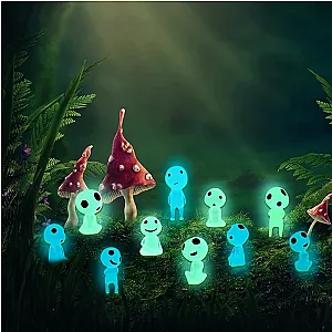 Ghibli Kodama Luminous Elf Tree Dolls Micro Landscape Figure Garden Statue Potted Decoration