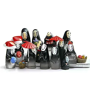 15pcs/lot Studio Ghibli Miyazaki Hayao Spirited Away Cute No Face Man Action Figure Toys