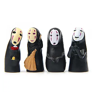 4pcs/lot No Face Man Studio Ghibli Miyazaki Hayao Spirited Away Figure Toys