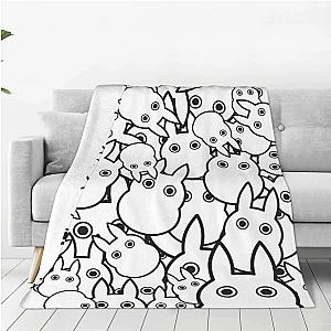 Cute Bunny Totoro Studio Ghibli White Throw Blankets