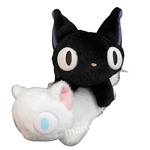 15cm Black JIJI Cat White Lily Cat Studio Ghibli Kiki's Delivery Service Plush