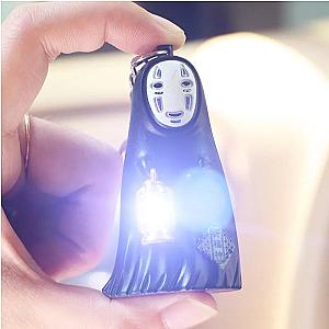 Ghibli Spirited Away No Face Man Led Lighting Sound Keychains