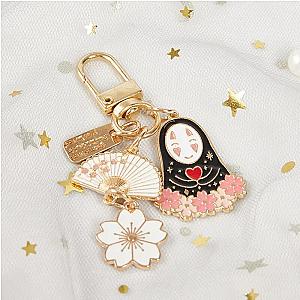 Ghibli Spirited Away No Face Man Flower Sakura Keychains