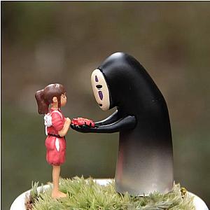 2pcs/lot Studio Ghibli Spirited Away No Face Man & Chihiro Girl Action Figure Toys