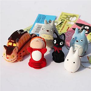 6pcs/Lot Ghibli My Neighbor Totoro Ponyo on the Cliff KiKis Delivery Service Figure Toy Keychains