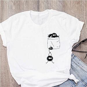 Ghibli My Neighbor Totoro Dust Bunny Faux Pocket Printed T-shirt