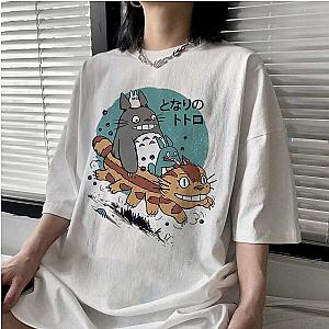 Ghibli Studio Totoro Catbus Cartoon Print T-shirts