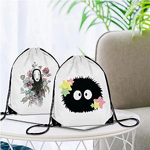 Ghibli Spirited Away Totoro Print Outdoor Travel Waterproof Drawstring Backpack