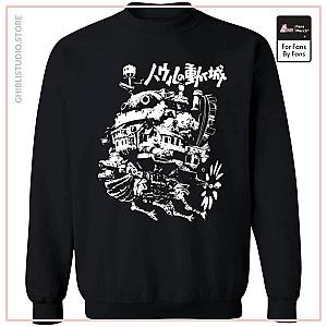 Howl's Castle in Black and White Sweatshirt
