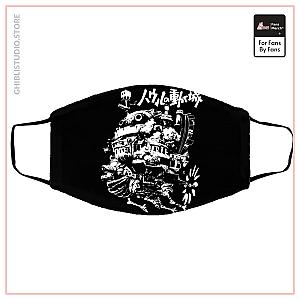 Howl's Castle in Black and White Face Mask