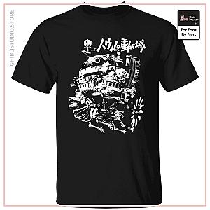 Howl's Castle in Black and White T Shirt