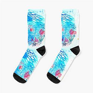 Ghibli Studio Socks - Ponyo on the Cliff Watercolor Anime Socks