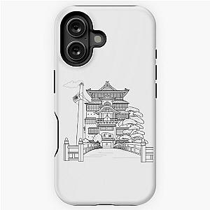 Ghibli Studio Cases - Spirited Away Bathhouse Line Drawing iPhone Tough Case