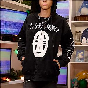 Ghibli Studio Hoodies - Signature No Face Spirited Away Anime Zipped Hoodie