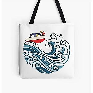 Ghibli Studio Bags - Boat on the Big Wave Tote Bag