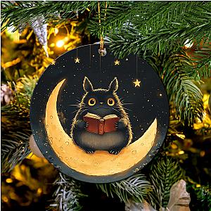 Totoro Crescent Moon  Circle Ornament – Perfect Holiday Gift