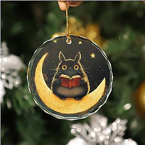 Totoro Crescent Moon Stained Glass Ornament Christmas Gift