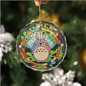Cute Totoro Ghibli Stained Glass Ornament – Perfect Christmas Gift