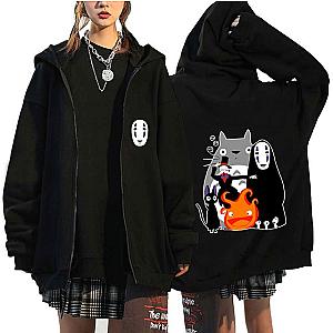 Spirited Away Jackets - Ghibli No Face Black Zipped Jacket
