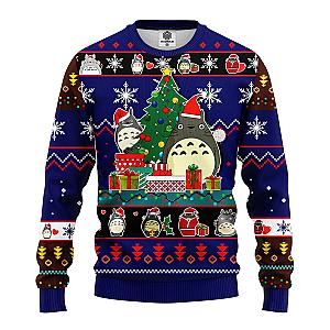 Totoro Ghibli Ugly Christmas Sweater Blue – Amazing Gift Idea