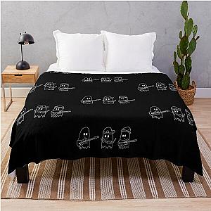 white on black jatp sunset curve ghosts Throw Blanket RB2510