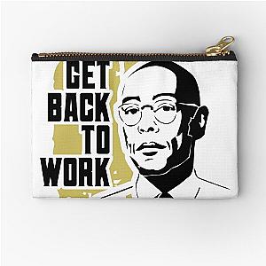 Breaking Bad Giancarlo Esposito as Gus Fring illustration and qoute graphic design by ironpalette Zipper Pouch