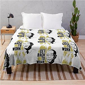 Breaking Bad Giancarlo Esposito as Gus Fring illustration and qoute graphic design by ironpalette Throw Blanket