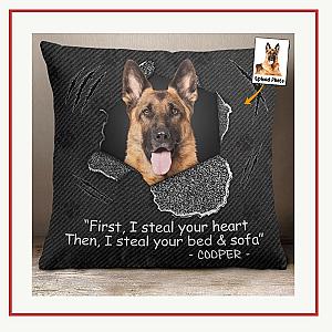 personalized Pet Face Steal Your Heart - custom Photo Pillow (Insert Included) - Website Brand