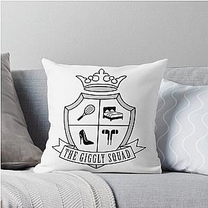 Giggly Squad Crest Black Throw Pillow