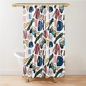 Luke Lorelai Fan Pattern Icons All Over Print White Pack Shower Curtain