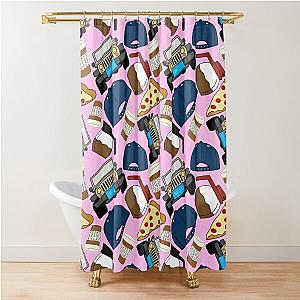 Luke’s Coffee Cap Pizza Lorelai Car Diner Pink Pack Shower Curtain