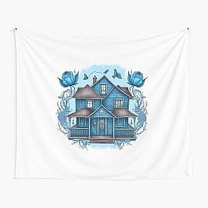 The Girls Blue House - Flowers - Gilmore Tapestry