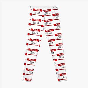 Hello My Name Is Logan Fan Badge Quote Leggings