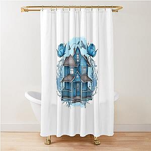The Girls Blue House - Flowers - Gilmore Shower Curtain