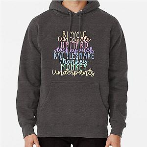 Monkey Monkey Underpants Rainbow Fan Quote Grey Pullover Hoodie