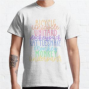 Monkey Monkey Underpants Rainbow Fan Quote White Classic T-Shirt