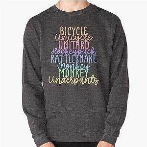 Monkey Monkey Underpants Rainbow Fan Quote Grey Pullover Sweatshirt