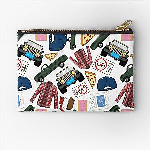 Luke Lorelai Fan Pattern Icons All Over Print White Pack Zipper Pouch