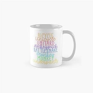 Monkey Monkey Underpants Rainbow Fan Quote White Classic Mug