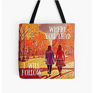 Where You Lead I Will Follow - The Girls Walking in Autumn - Gilmore All Over Print Tote Bag