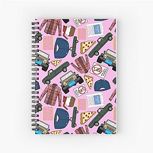 Luke Lorelai Fan Pattern Icons All Over Print Pink Pack Spiral Notebook