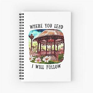 Gazebo at Town Square - Big Flowers - Where You Lead I Will Follow - Gilmore Spiral Notebook