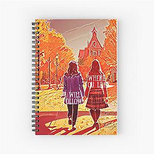 Where You Lead I Will Follow - The Girls Walking in Autumn - Gilmore Spiral Notebook