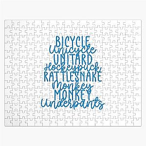 Monkey Monkey Underpants Blue Fan Quote Jigsaw Puzzle