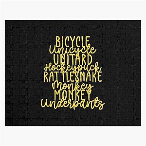 Monkey Monkey Underpants Fan Quote Yellow Jigsaw Puzzle